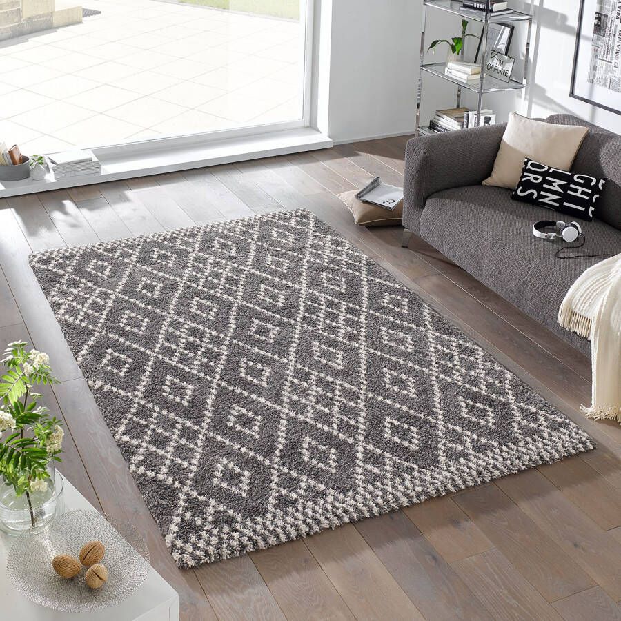 Mint rugs Modern design vloerkleed Chess grijs crème 160x230 cm