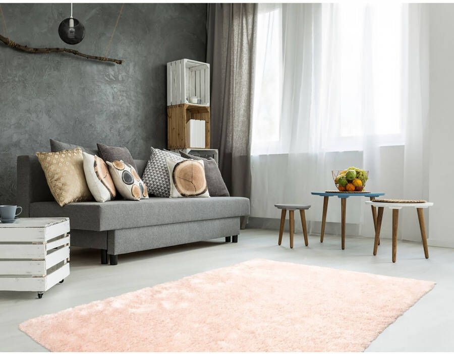 Kayoom Hoogpolig vloerkleed met zachte pool 80 x 150 Roze