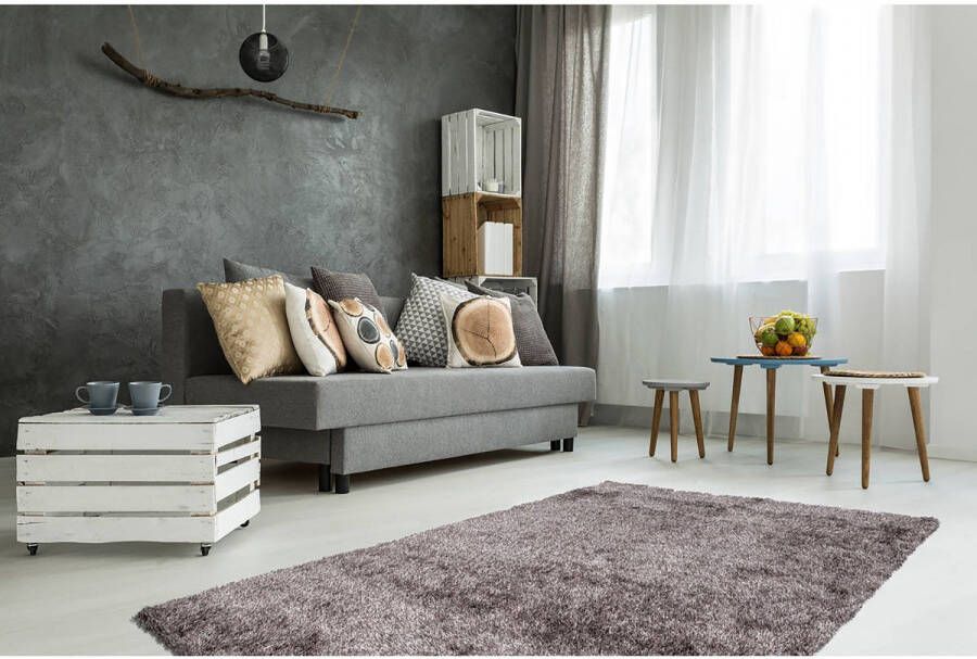Bruno Banani Hoogpolig vloerkleed ALGA Uni shaggy langpolig bijzonder zacht en knus woonkamer