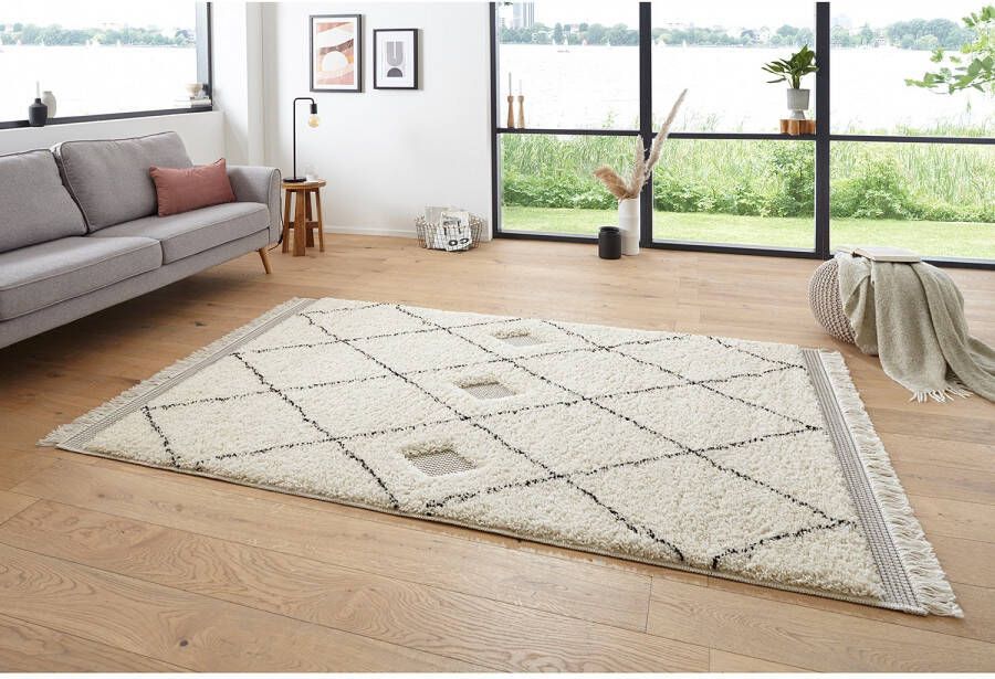 MINT RUGS Hoogpolig vloerkleed Kanuri Sisal-look reliëfstructuur woonkamer slaapkamer werkkamer robuust onderhoudsarm