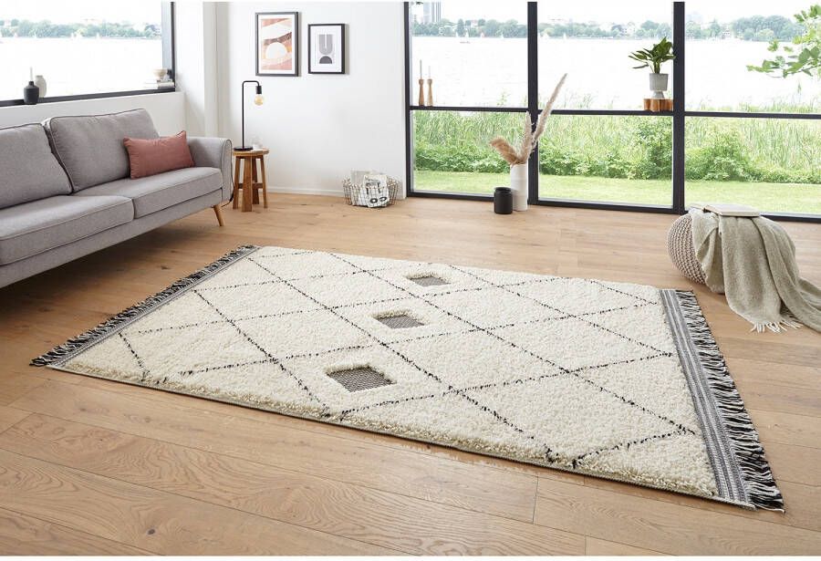 MINT RUGS Hoogpolig vloerkleed Kanuri Sisal-look reliëfstructuur woonkamer slaapkamer werkkamer robuust onderhoudsarm
