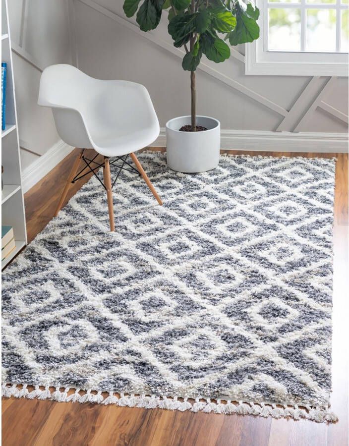 Myflair Möbel & Accessoires Hoogpolig vloerkleed Top Shag MAGAZIJNOPRUIMING! geweven geruit design gemêleerde look zacht & behaaglijk met franje - Foto 2