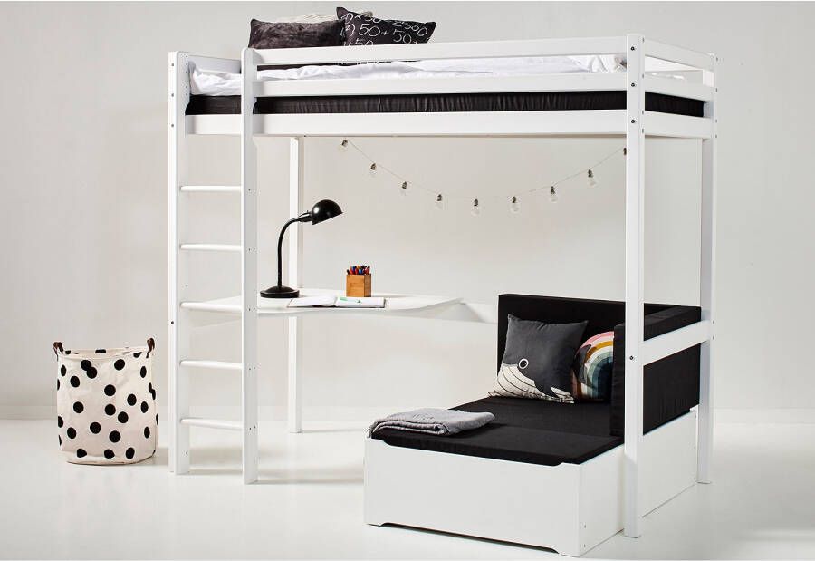 Hoppekids ECO Dream MEGA bed 90x200 cm met lounge-module en bureau wit