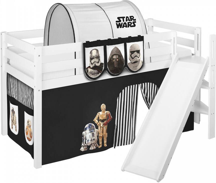 Halfhoogslaper Star Wars Zwart met tent en schuine glijbaan