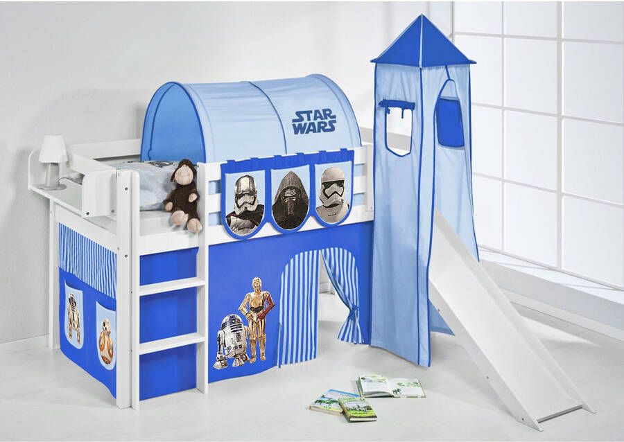 Halfhoogslaper Star Wars Blauw met tent toren en glijbaan - Foto 2