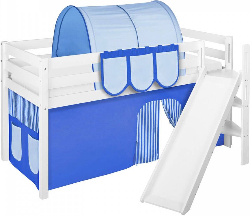 Halfhoogslaper Blauw met tent en schuine glijbaan