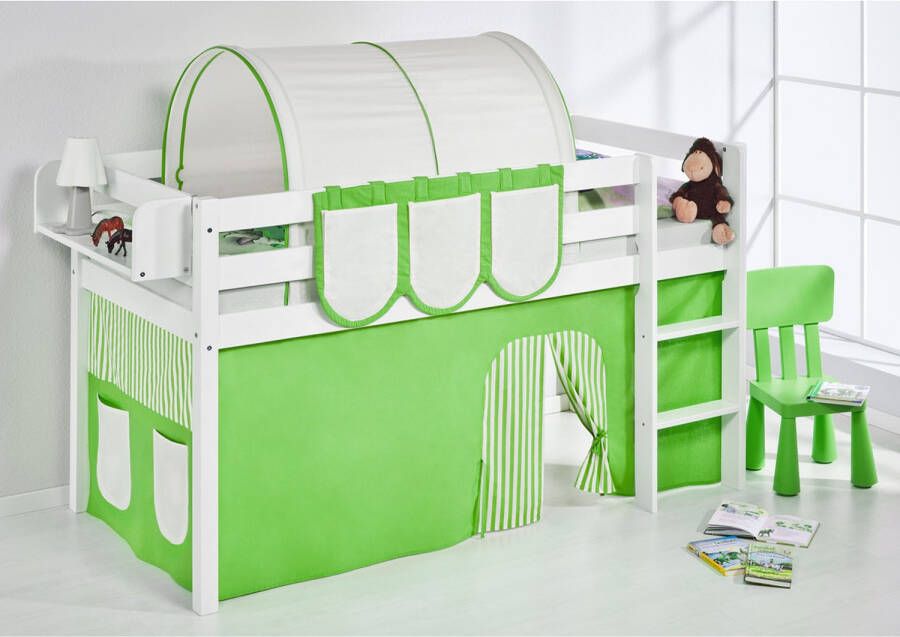 Lilokids Halfhoogslaper Groen-Beige met tent - Foto 2