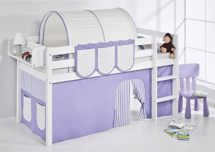 Lilokids Halfhoogslaper Lila-Beige met tent - Foto 2