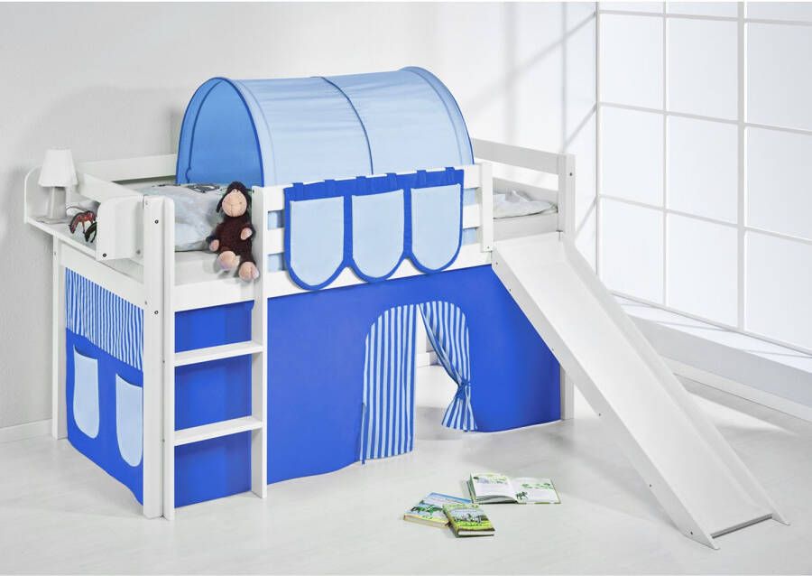 Halfhoogslaper Blauw met tent en glijbaan