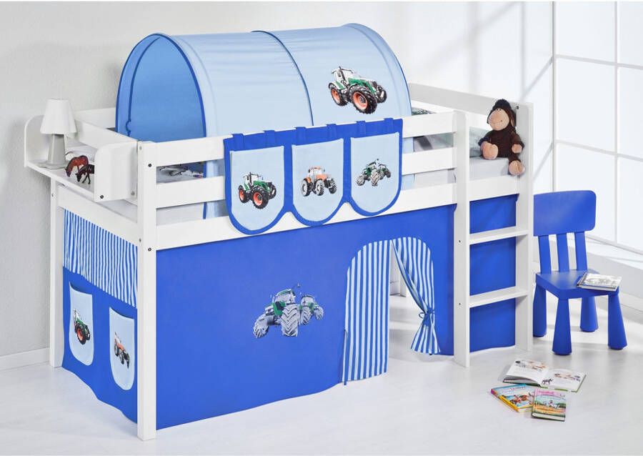 Lilokids Halfhoogslaper Tractor Blauw met tent - Foto 2