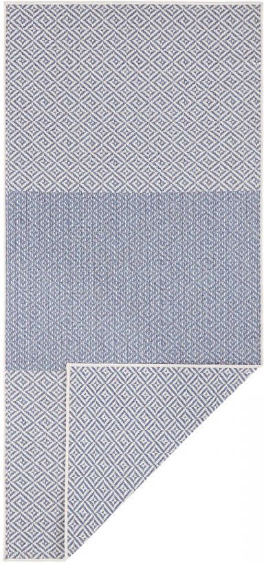 Northrugs Binnen & buiten vloerkleed Borneo blauw crème 80x250 cm - Foto 2