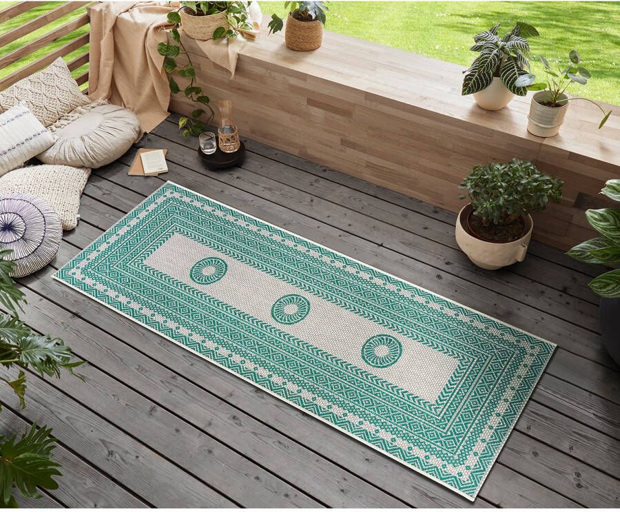 NORTHRUGS Loper Elegant Platweefsel grafisch design afgehecht robuust gemakkelijk in onderhoud