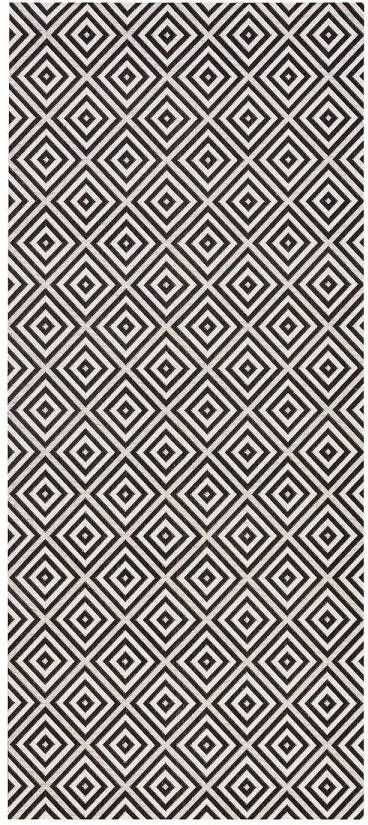 Northrugs Balkonkleed ruiten Karo zwart crème 80x200 cm - Foto 6