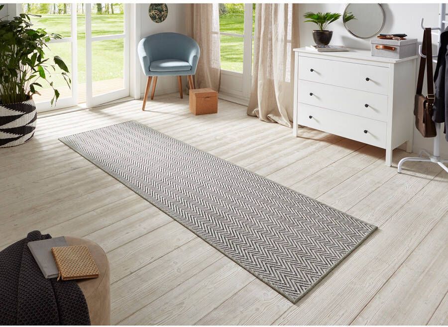 BT Carpet Loper binnen & buiten sisal-look Nature grijs 80x350 cm