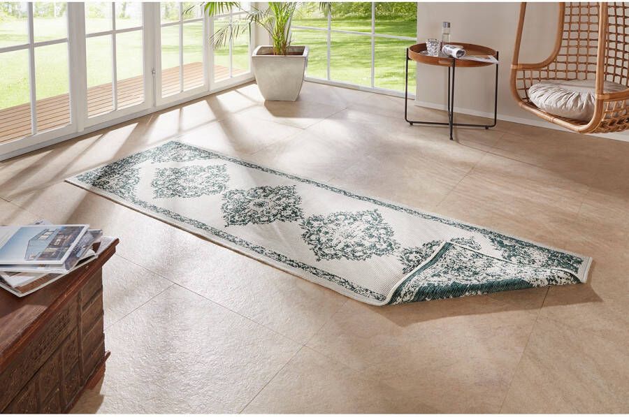 Northrugs Loper binnen & buiten Cofete groen crème 80x350 cm