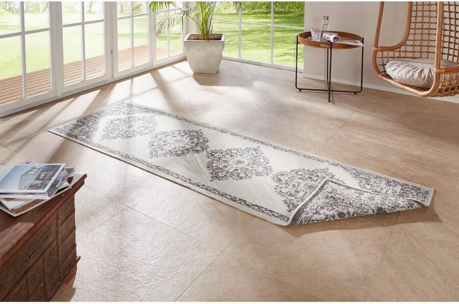 Northrugs Loper binnen & buiten Cofete grijs crème 80x250 cm