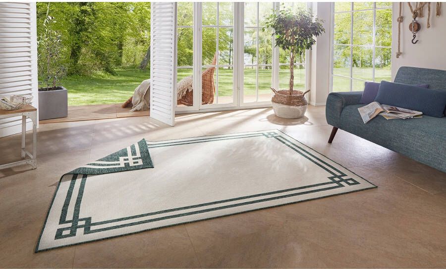 Northrugs Binnen & buiten vloerkleed Manito groen crème 80x150 cm