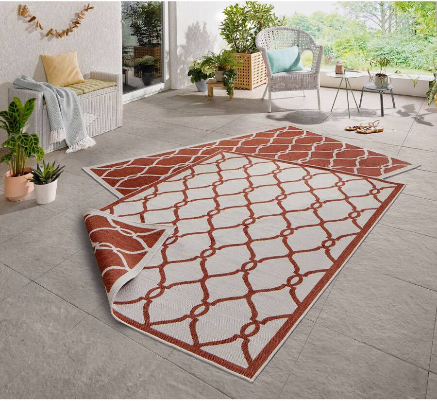 Northrugs Binnen & buiten vloerkleed Rimini terracotta crème 160x230 cm