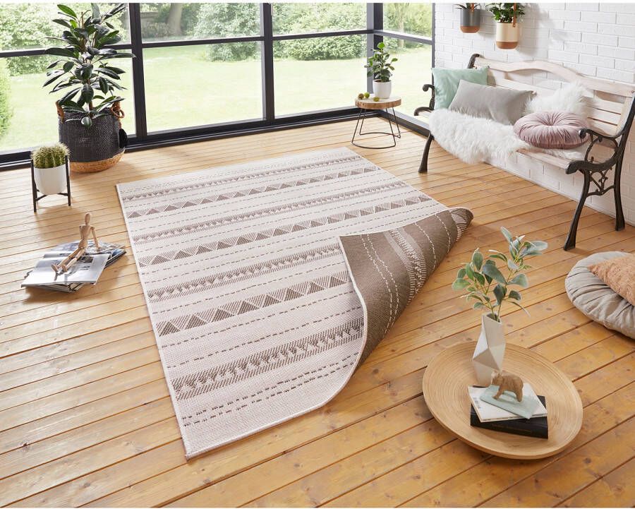 Northrugs Binnen & buiten vloerkleed Bahama's bruin crème 160x230 cm