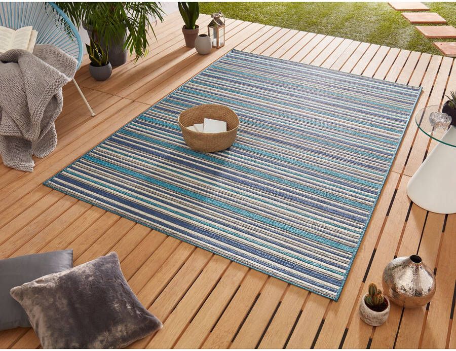 Northrugs Binnen & buiten vloerkleed Bamboo blauw 120x170 cm