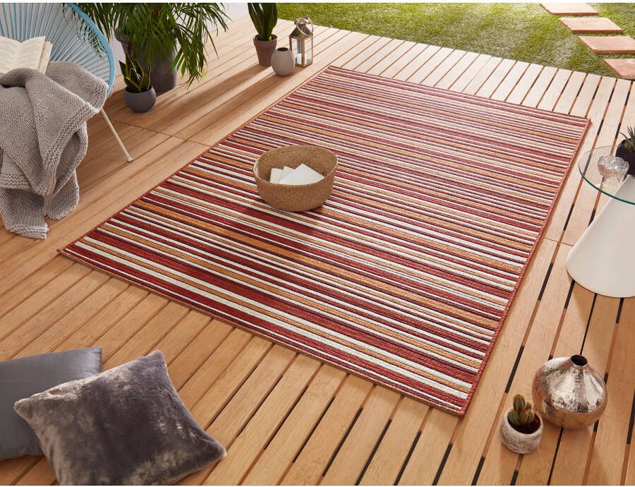 Northrugs Binnen & buiten vloerkleed Bamboo rood oranje 160x230 cm