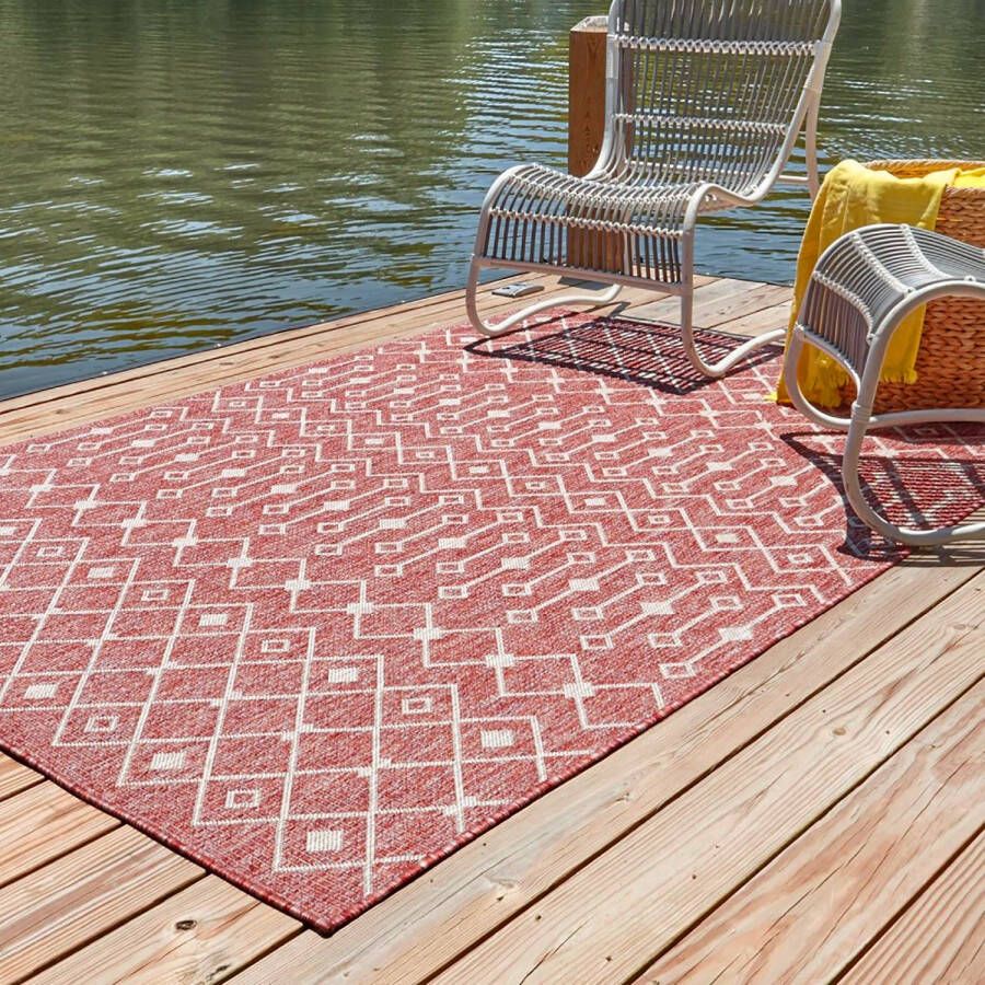 Myflair Möbel & Accessoires Vloerkleed Outdoor Kruisen MAGAZIJNOPRUIMING! Platweefsel ruitmotief geschikt voor binnen en buiten - Foto 2