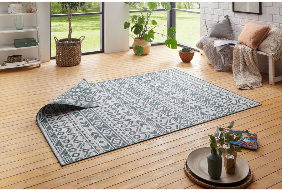 Tapeso Binnen & buiten vloerkleed Forma groen 120x170 cm