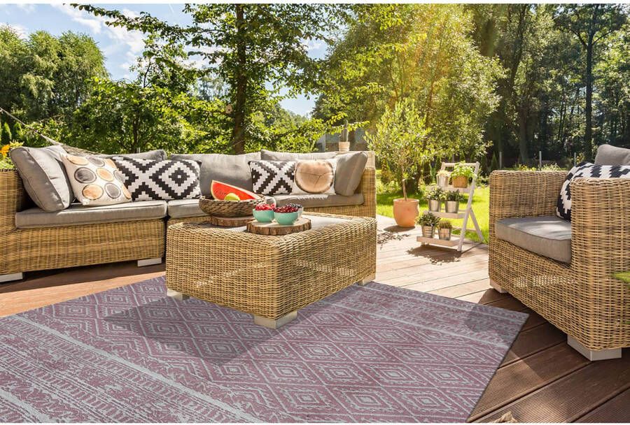 Kayoom Vloerkleed Sunny 110 Bijzonder onderhoudsvriendelijk. Geschikt voor binnen- en buitengebruik.