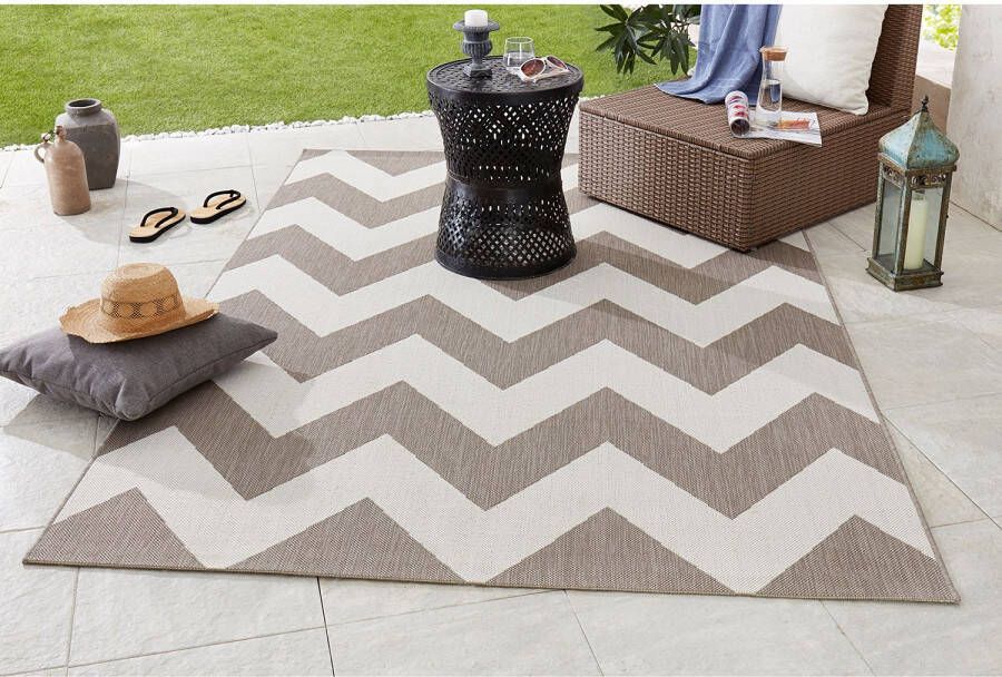 Northrugs Binnen & buiten vloerkleed zigzag Unique beige 200x290 cm - Foto 2