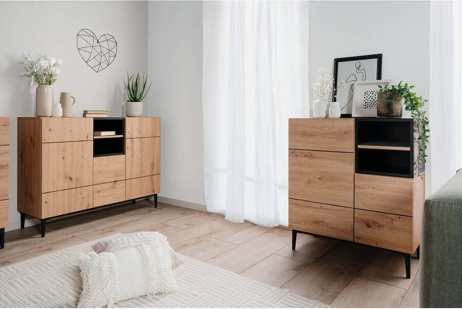 Finori Buffet Haut 2 Portes 2 Niches L80 cm Nola - Foto 4