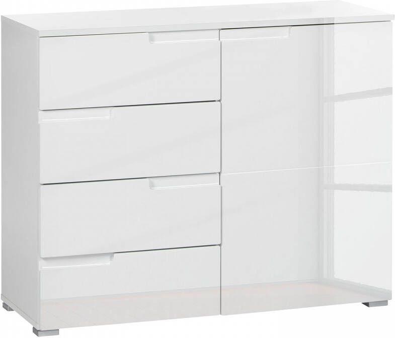 Emob Commode Peso 1 deur 4 lades wit Woonkamerkasten Wit MDF Woonkamerkasten Op voorraad - Foto 3