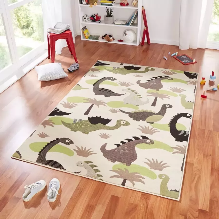 Zala Living Vloerkleed dino Bambini beige groen 140x200 cm