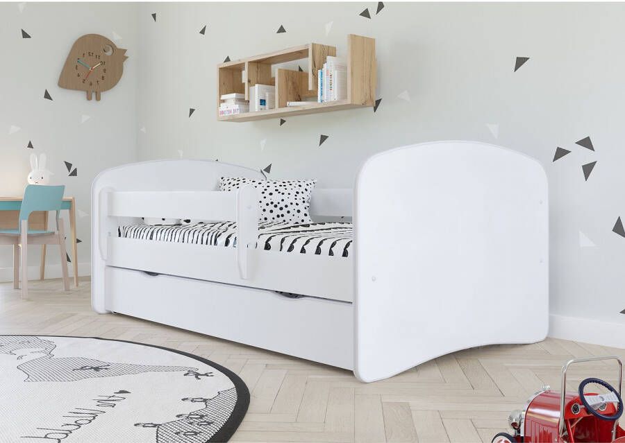 Kocot Kids Bed babydreams wit zonder patroon met lade met matras 160 80 Kinderbed Wit