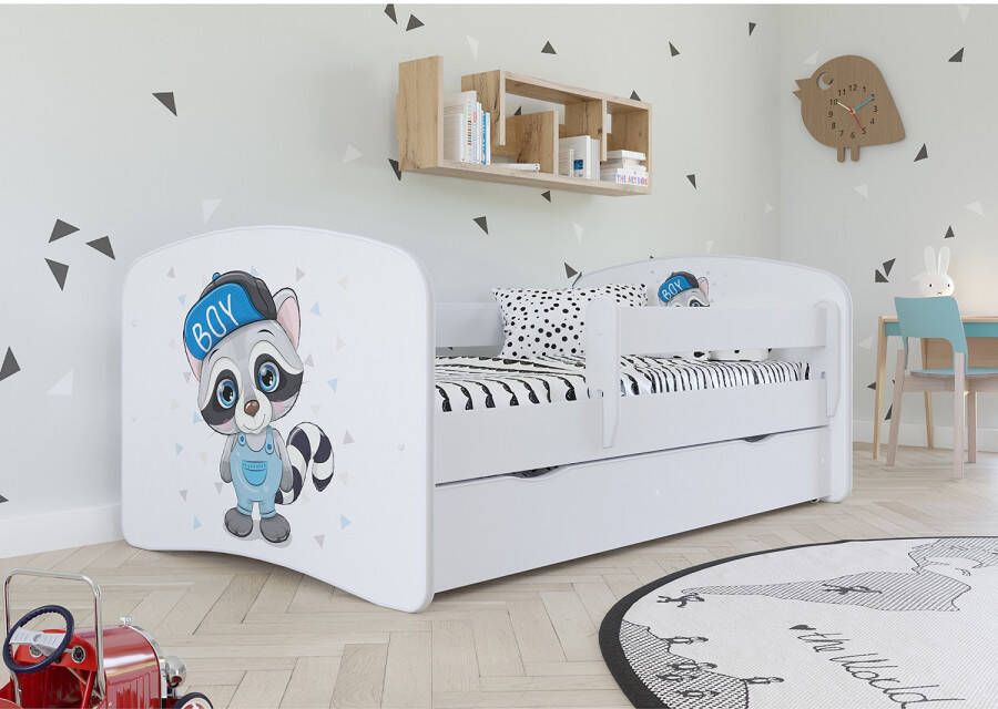Kocot Kids Bed babydreams wit wasbeer met lade met matras 140 70 Kinderbed Wit