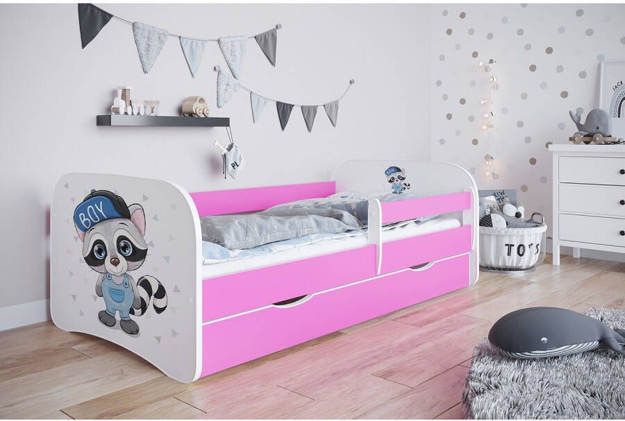 Kocot Kids Bed babydreams roze wasbeer met lade met matras 160 80 Kinderbed Roze