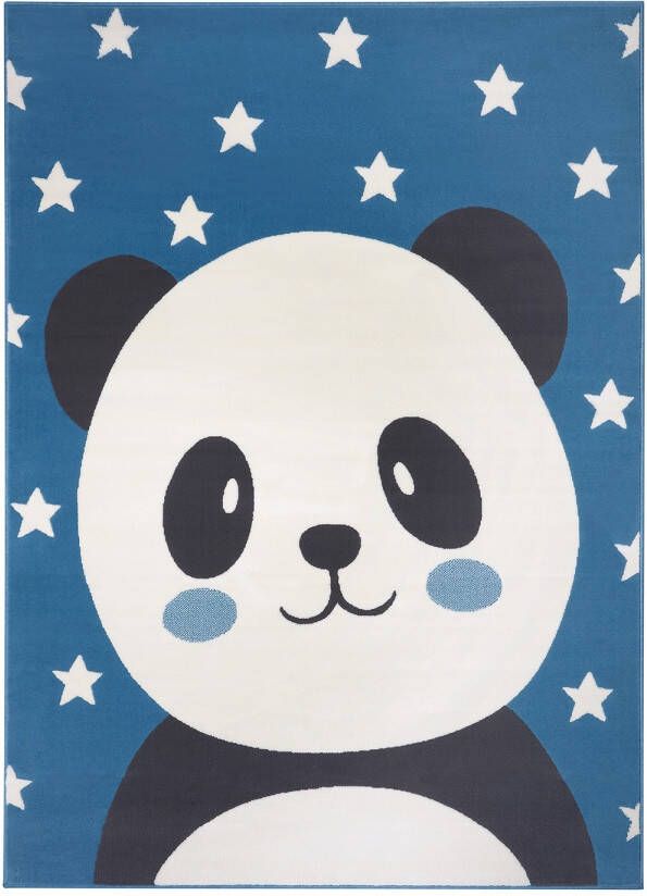 Tapeso Kindervloerkleed Lara Panda Blauw 160x220cm