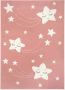 Tapeso Kindervloerkleed sterren Happy roze 160x220 cm - Thumbnail 2