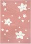 Tapeso Kindervloerkleed sterren Happy roze 80x150 cm - Thumbnail 2