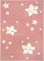 Tapeso Kindervloerkleed sterren Happy roze 120x170 cm - Thumbnail 2