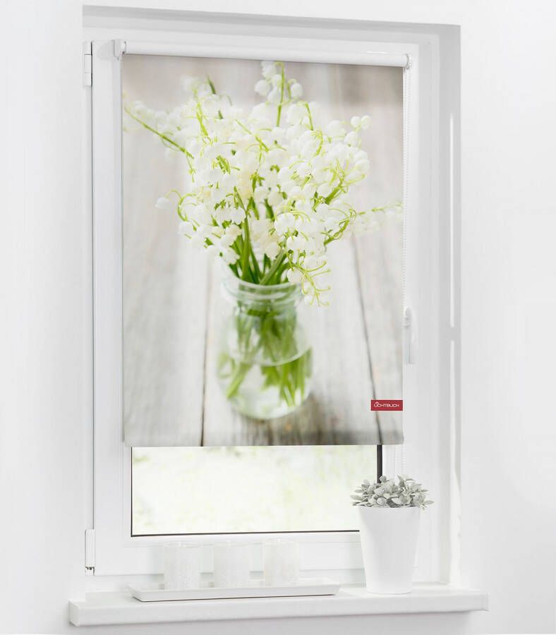 LICHTBLICK Rolgordijn met zijbediening Klemmfix motief lelietje-van-dalen (1 stuk) - Foto 4