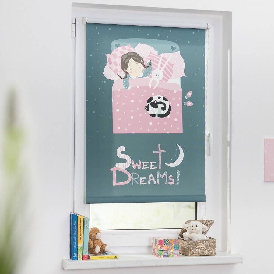 LICHTBLICK Rolgordijn met zijbediening Klemmfix digitaal Sweet Dreams (1 stuk)