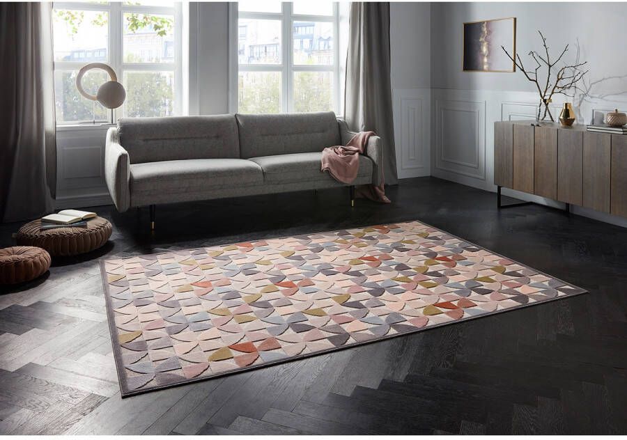 Elle Decoration Design vloerkleed 3D Ailette lichtgrijs pastel 80x125 cm