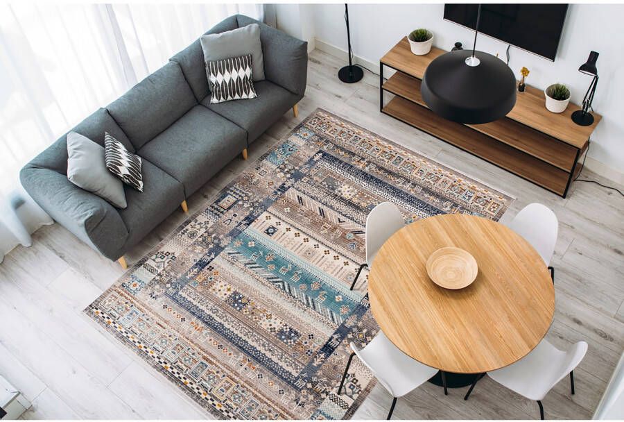 Kayoom Anouk 200 x 290 cm Vloerkleed Bruin Blauw