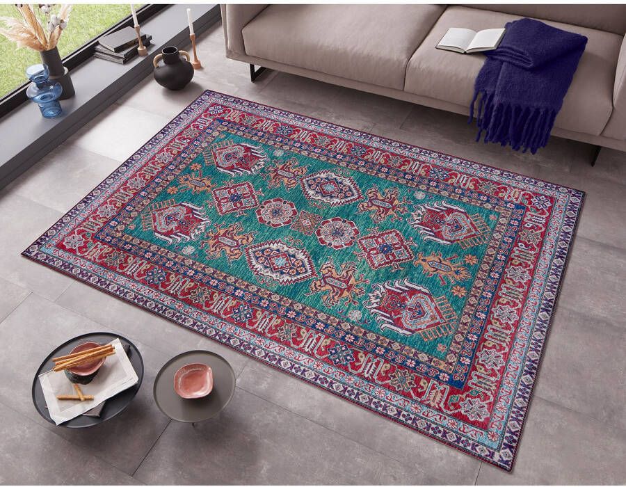 Nouristan Oosters vloerkleed Aren Kazak groen rood 160x230 cm