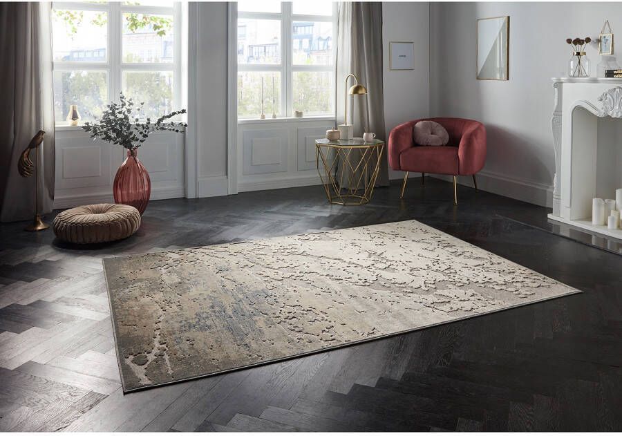 Elle Decoration Design vloerkleed 3D Arroux grijs zilver 80x125 cm