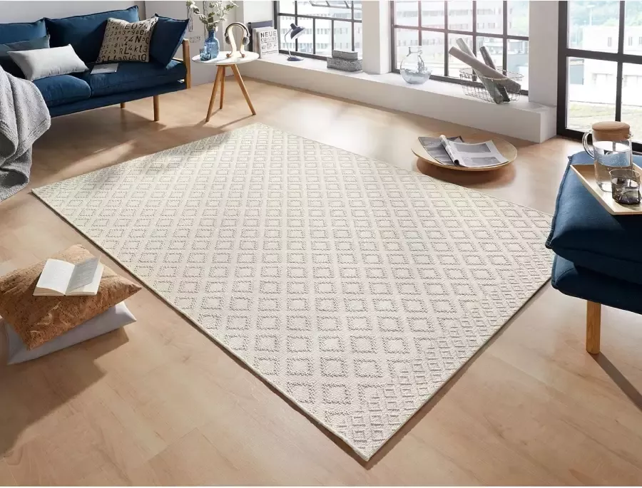 Zala Living Modern vloerkleed ruiten Avenue crème 130x190 cm