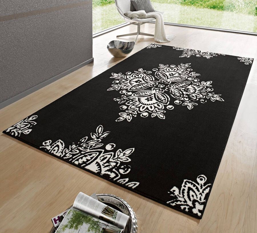 Hanse Home Modern vloerkleed Blossom zwart 80x150 cm