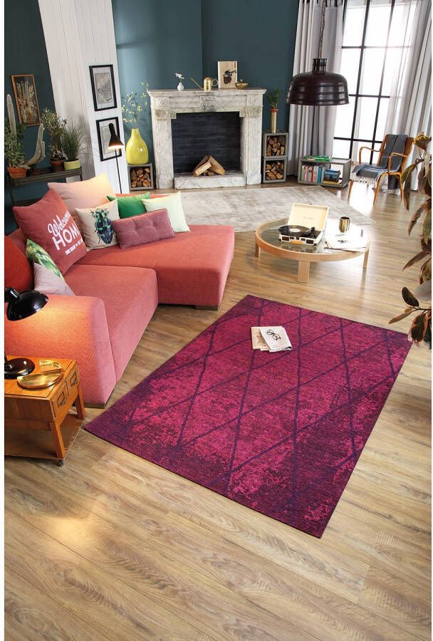 TOM TAILOR HOME Vloerkleed Fine Lines Platweefsel geruit design ideaal in de woonkamer & slaapkamer
