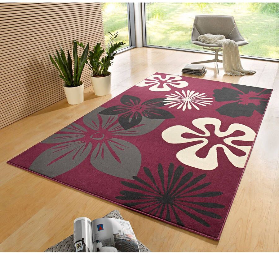 Hanse Home Modern vloerkleed bloemen Flora paars 200x290 cm