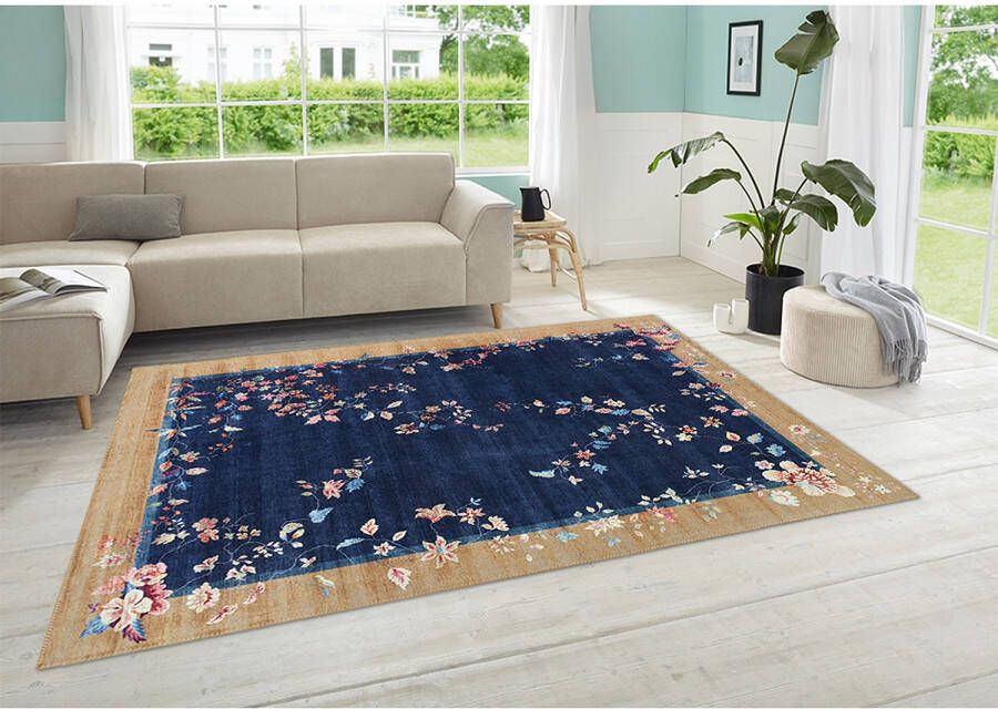 Freundin Home Collection Design-vloerkleed Gloriosa Vintage-design oriënt look gebloemd motief korte pool woonkamer